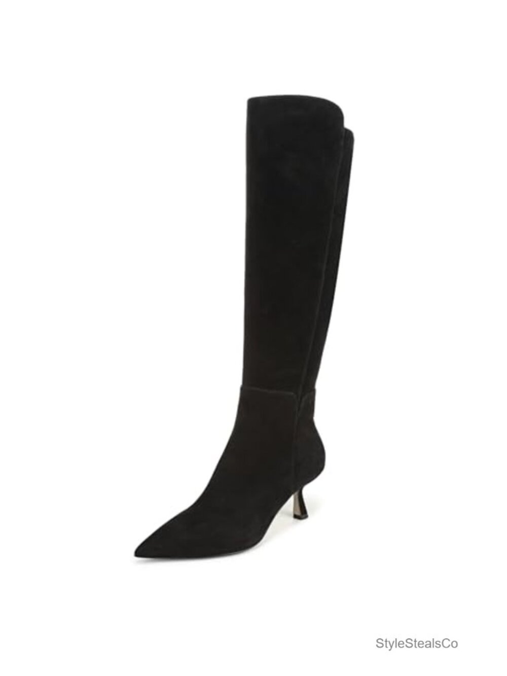 Sam Edelman Taylin Pointed Toe Kitten Heel Leather Wide Calf Boots